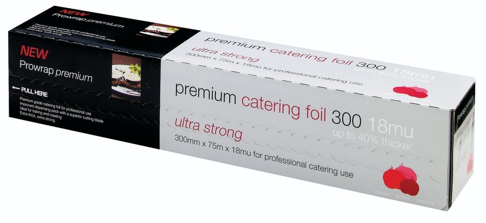 300mm x 75m Catering Aluminium Foil Cutter Box Food wrap Kitchen Tin Foil 12" 