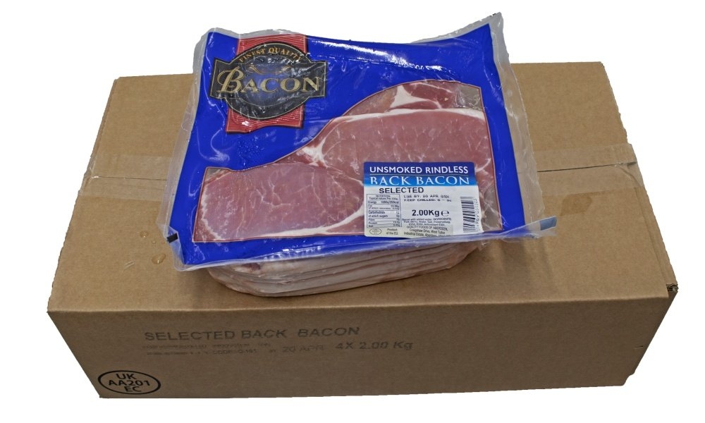 Quality Foods Select Rindless Unsmoked Back Bacon [2kg] - Bradleys
